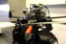 Closeup photo of a rotor blade on a hexacopter